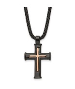 Stainless Steel Polished Black Cross with Black Box Chain - $109.99