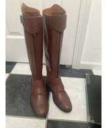 NIB 100% AUTH Chanel 12A Brown Leather Cap Toe Riding Boots Sz 36  - £1,088.46 GBP