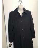 Andrew Marc Women&#39;s Size M Black Wool Blend Long Sleeve Overcoat - £26.39 GBP