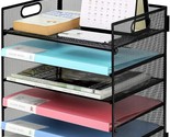 Black Vicnova Mesh Desk File Organizer, Letter Tray Paper Organizer With... - £30.42 GBP