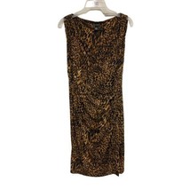 New-Directions Womens Dress Size 12 Leopard Print Surplice Faux Wrap Sleeveless - £13.60 GBP