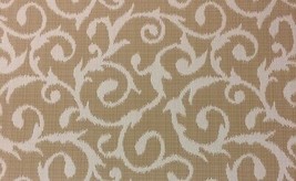 Outdura Chateau Bamboo Beige Vine Scroll Outdoor Fabric 1.5 Yards 54&quot;W - £14.74 GBP