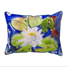 Betsy Drake Lily Pad Flower Large Indoor Outdoor Pillow 16x20 - £36.73 GBP