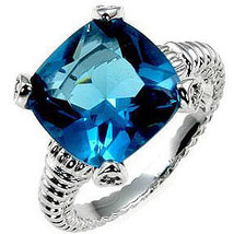 Aqua Cushion Engagement Ring - $40.75