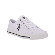 Calvin Klein Men Low Top Sneakers Fate Size US 9M White Canvas Fabric - $59.36