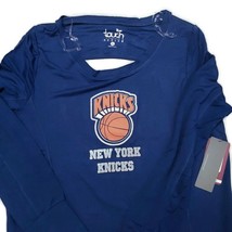 NBA New York Knicks Lateral Sweatshirt Womens L or XL Touch Keyhole Back Royal - £14.93 GBP