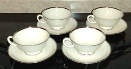 8pc Lenox Fine China Montclair Tea Cups &amp; Saucers B501 Service For 4 - £39.51 GBP