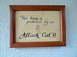 Vintage &quot; Attack Cat &quot;  Wall Hanging Picture &quot; GREAT RARE COLLECTIBLE IT... - £14.63 GBP
