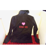 Black Kiss Me Zip Up Hoodie Size M 8/10 Women&#39;s NEW LAST ONE - $36.19 CAD