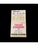 NHL 1978 December 10th Chicago Blackhawks Detroit Red Wings Hockey Ticke... - £29.10 GBP