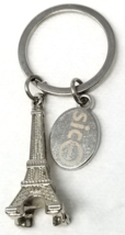 Eiffel Tower Keychain SIC Art Silver Metal 1990s - £9.76 GBP