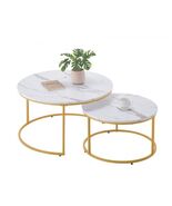  Nesting Coffee Table Set of 2, 31.5 in Round Coffee Table, Nesting Tabl... - $123.54