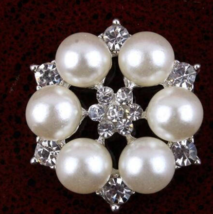 10pieces Vintage Rose Pearl Decorated Buttons,Accessories Girl DIY Handmade Hair - £7.47 GBP+