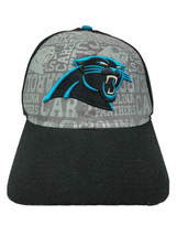 Carolina Panthers Black Blue NFL New Era 39THIRTY Size Medium Large Fit Hat Cap - £11.75 GBP