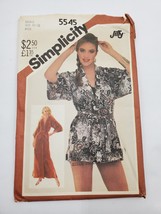 Simplicity 5545 Sewing Pattern Misses&#39; Jiffy Front Wrap Robe Vtg Cut Size 10-12 - £6.23 GBP