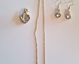 HEART Pendant &amp; Earrings Set ~ Goldtone Colored ~ Necklace ~ Jewelry - £12.14 GBP