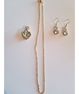 HEART Pendant &amp; Earrings Set ~ Goldtone Colored ~ Necklace ~ Jewelry - $284.83 MXN