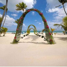 Hawaiian Beach Party/ Beach Wedding Photo Vinyl Backdrop Size 8&#39;x8&#39; ft - $23.38