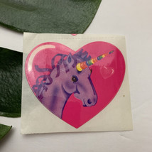 Vintage Lisa Frank Unicorn Sticker Sheet 80s Rainbow Pink Heart 1982 - £19.32 GBP