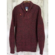 Vintage Woolrich Mens Sweater Size Medium Red Black Burgundy Marled Shaw... - £38.24 GBP