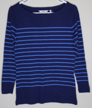 Vineyard Vines Woman&#39;s Knit Striped Boatneck Tee Shirt Deep Bay Striped ... - $28.71