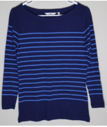 Vineyard Vines Woman&#39;s Knit Striped Boatneck Tee Shirt Deep Bay Striped ... - $28.71