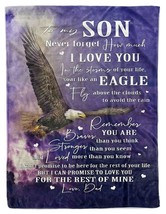 To My Son Fleece Blanket For Little Boy From Dad Eagle Flying Blankets Xmas Gift - £28.22 GBP+