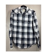 Lucky Brand Pearl Snap Shirt Men&#39;s Western Cowboy Black Plaid Rodeo Size... - $27.96 CAD