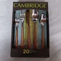 Cambridge Esben Beachwood Flatware Set 20 Piece New In Box Forks Spoons Knives - £27.61 GBP