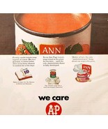 1966 A&amp;P Tomato Soup Advertisement Canned Foods Ann Page We Care DWLL9 - €21,46 EUR