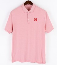 Vineyard Vines Edgartown Polo Shirt Nebraska Cornhuskers Mens Medium Pink Stripe - £23.62 GBP