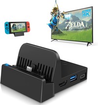 Switch tv Dock for Nintendo, 4K HDMI Switch TV Adapter with USB 3.0 Port, - £31.09 GBP