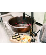 Gorgeous 20&quot; Round Hand Hammered Copper Pedicure Bowl with Drain - $355.00