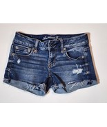 American Eagle Outfitters Super Stretch Shortie Women&#39;s 0 Blue -Cuffed - $18.86