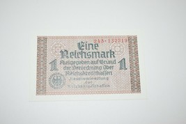 Germany Ein 1 Reichsmark Mark Banknote Wehrmacht - $8.41