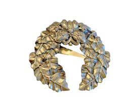 Brooch Scarf Clip Signed Pin Sylvia Dahl Neiman Marcus Butterfly Wreath Leaves - £14.12 GBP