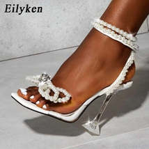 Eilyken New Design Sexy White String Bead High Heels Women Sandals Summer Gladia - £37.62 GBP