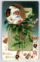 Santa Claus Christmas Postcard Tuck White Suit Coat Embossed 1907 Original - £11.21 GBP
