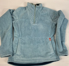 The North Face Fleece Sweater Pullover Womens XS Light Blue TNF Ski Full Zip - $24.99