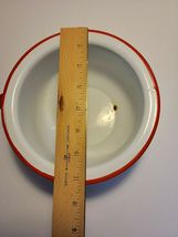 ENAMEL CHAMBER POT WHITE WITH RED TRIM VINTAGE image 5