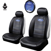 New Car Truck SUV Seat Covers Steering Cover Set For FORD Black Universal Size  - £56.79 GBP