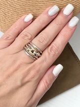 6US David Yurman Sterling Silver .925 &amp; 18K/750 Yellow Gold Buckle Ring - $692.98