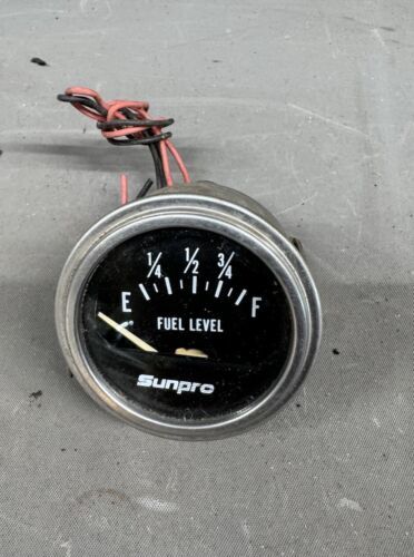 NOS Vintage Sunrpro Fuel Tank Level Gas Gauge Drag Racing Rat Hot Rod Fo... - $111.87