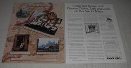 1990 Pan Am Airlines Ad - Come face to face with Queens, Dukes, Earls and Lords  - £13.89 GBP