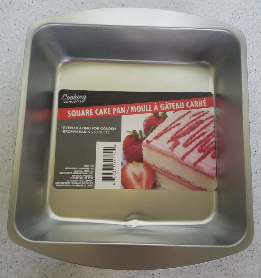 Cooking Concepts 8" Square Cake Pan-Even Heating For Golden Brown Baking Results