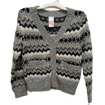 Cat &amp; Jack Girls Fair Isle Cardigan Sweater XS (4-5) NWT - $13.86
