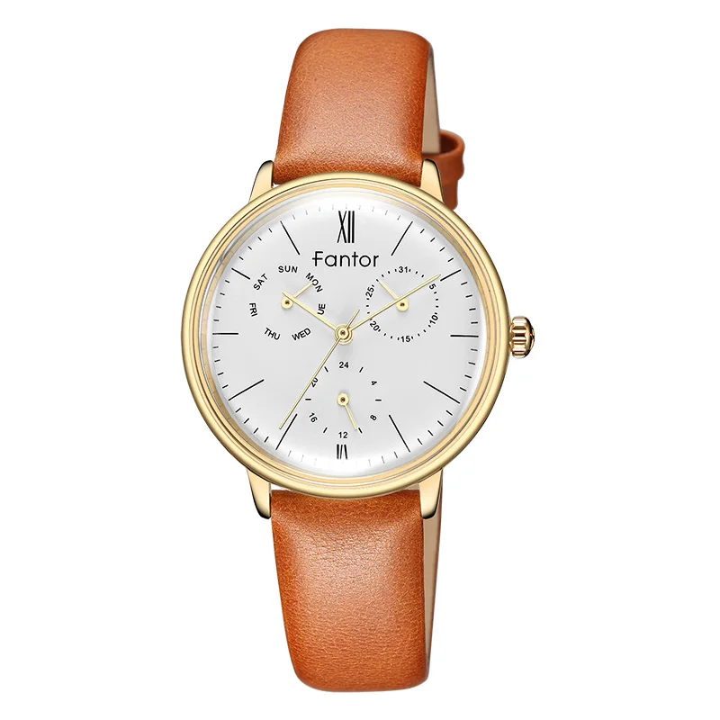 Fantor  Fashion  Women  Elegant  Leather Ladies Watch  feminino Woman Wristwatch - £119.01 GBP