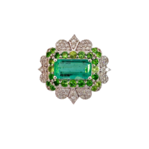 Natural Emerald Tsavorite Diamond Ring 6.75 14k 9.22TCW Certified $14,950 310658 - £3,849.84 GBP