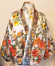 Johnny Was Reversible Kimono Top Size-XL Multicolor 100% Silk - £236.05 GBP