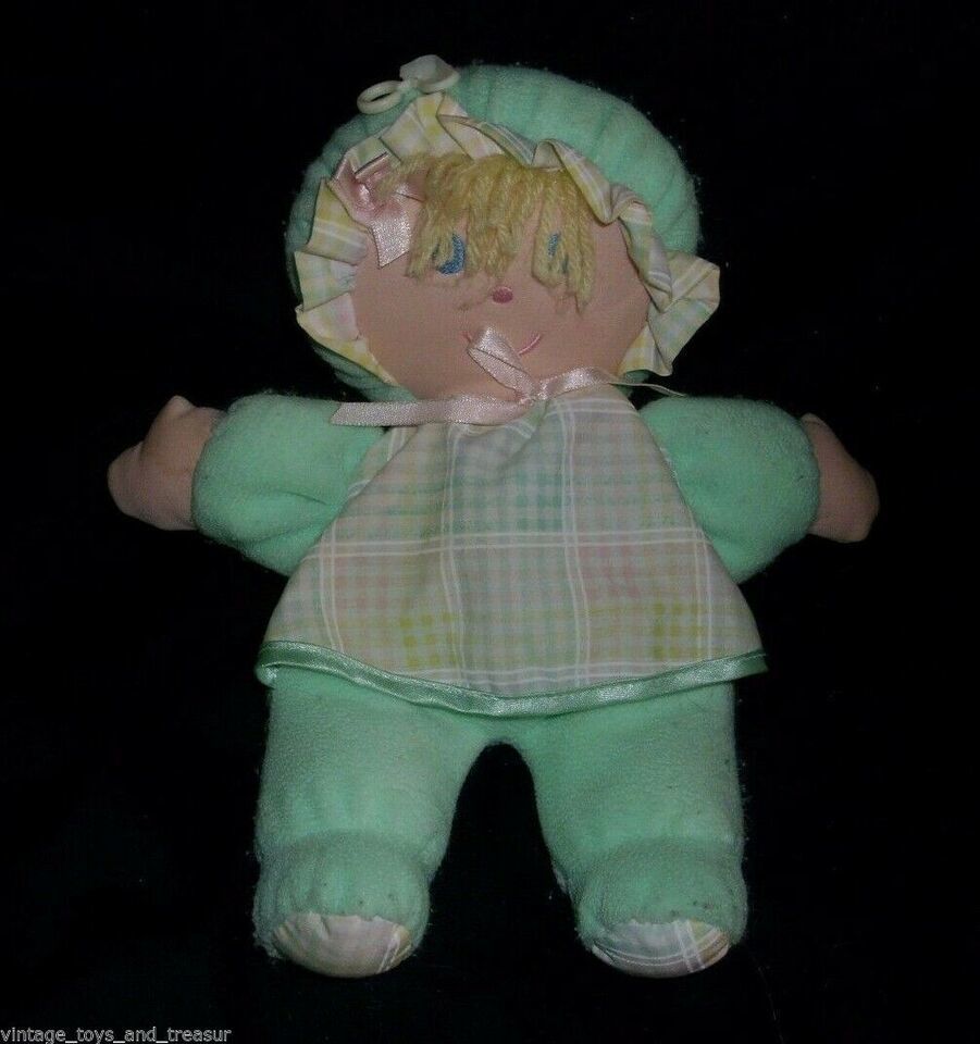 Primary image for 10" VINTAGE MTY INTERNATIONAL BABY GIRL DOLL RATTLE STUFFED ANIMAL PLUSH TOY